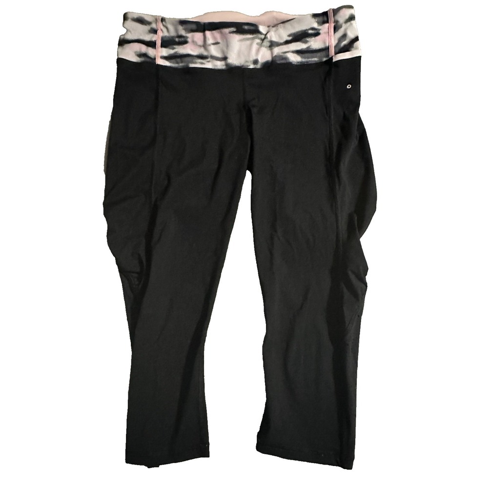 Lululemon Black and Pink‎ Multicolor Band Leggings 19"